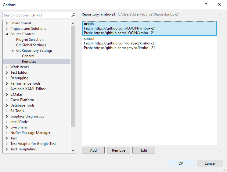 Visual Studio add sensei remote window